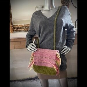 Pink Unbranded WOOL FELTED Crossbody NEW